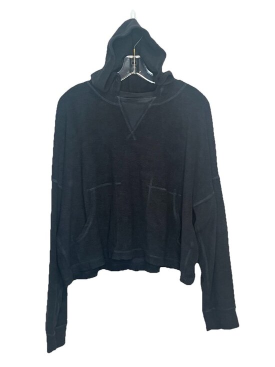 Free People Tops - FP Movement Free People Radiant Hoodie Small Black Terry Oversized Pullover
